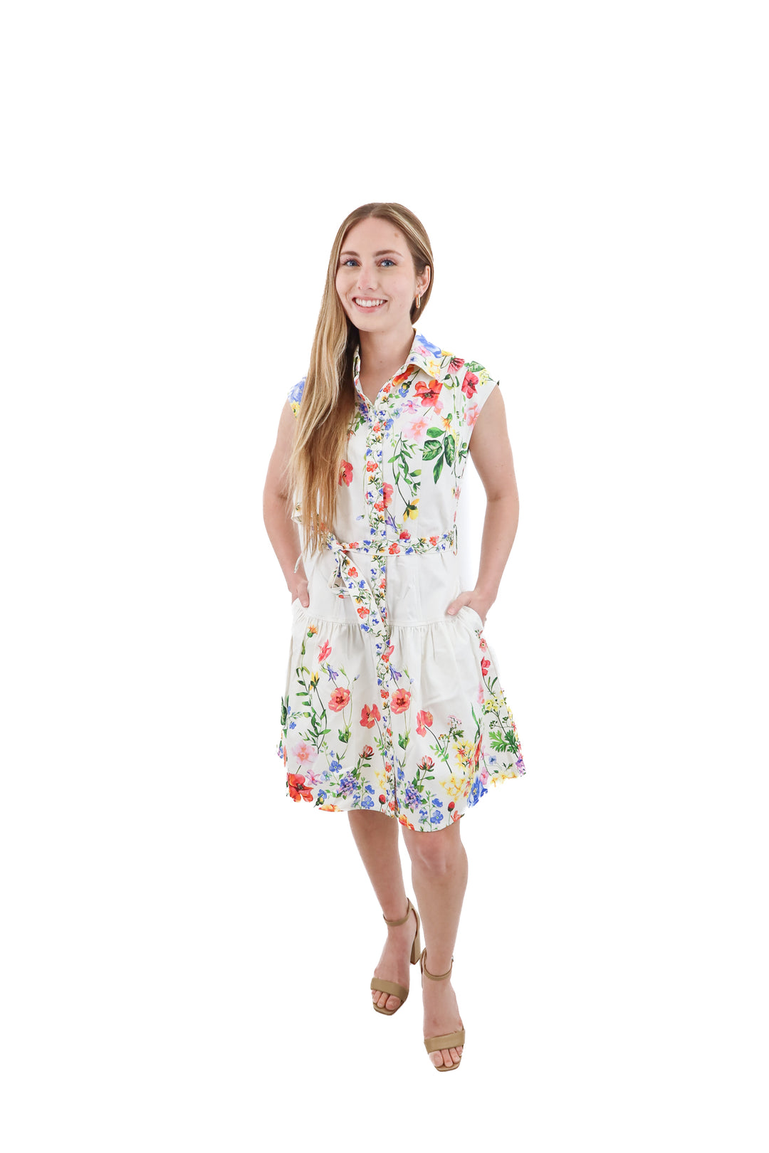 current air cream floral lilly mini dress nwt (xs; retail $98)