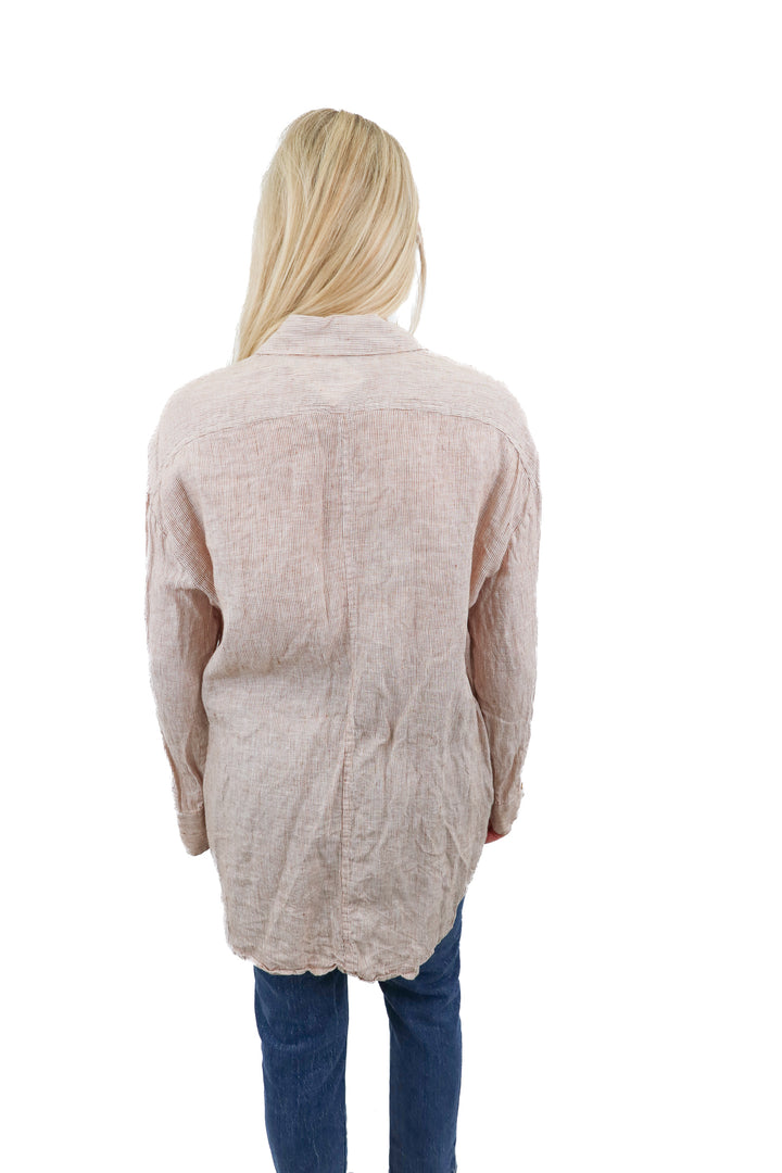 Mango striped linen button up (4)