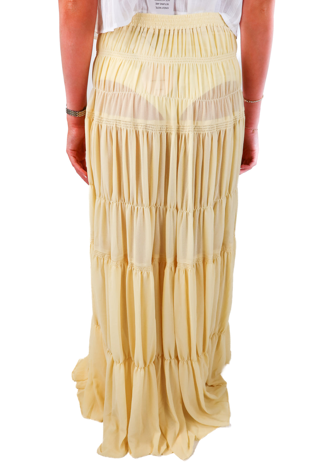 camila coelho yellow sheer maxi skirt NWT (m; retail $268)