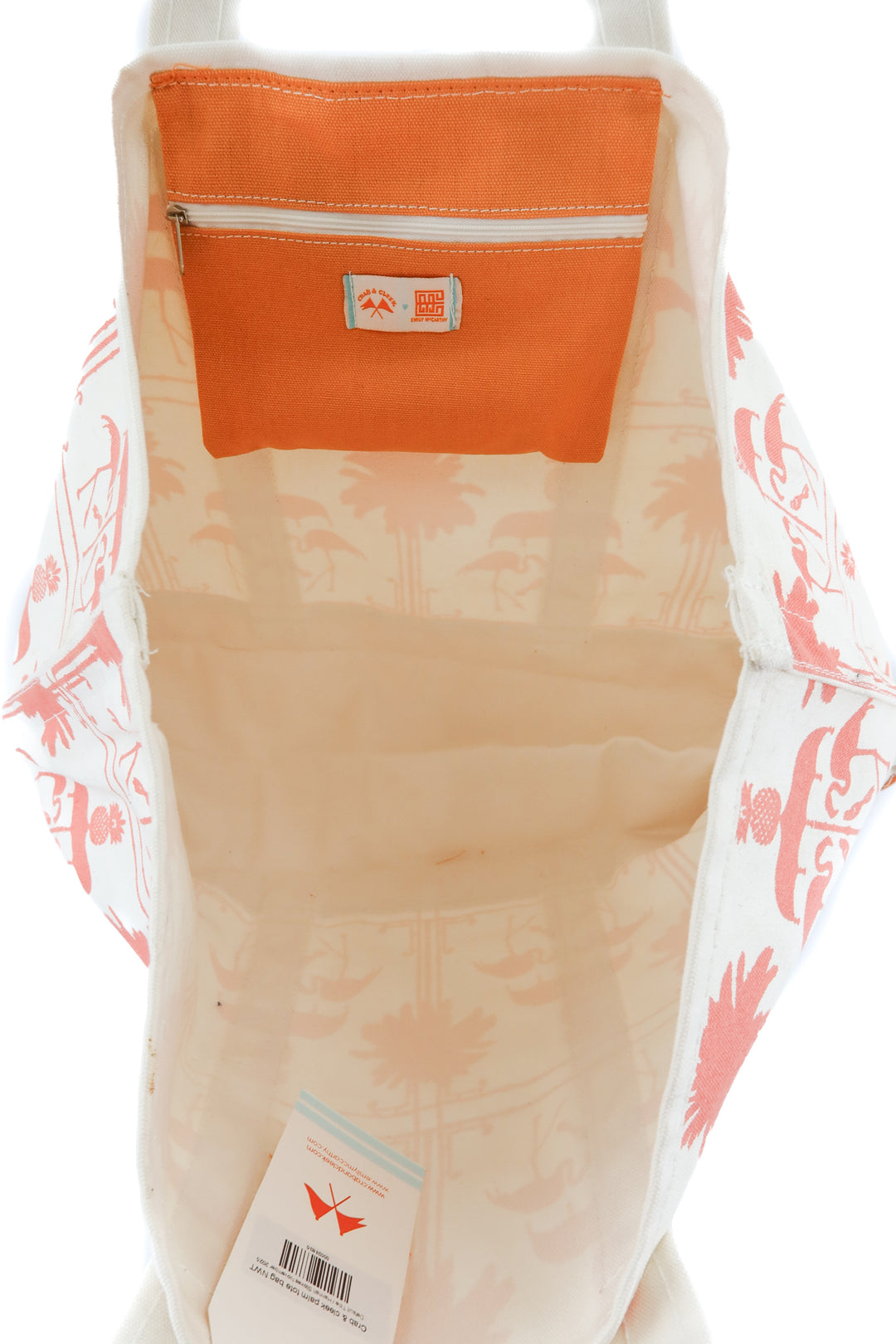 Crab & cleek palm tote bag NWT