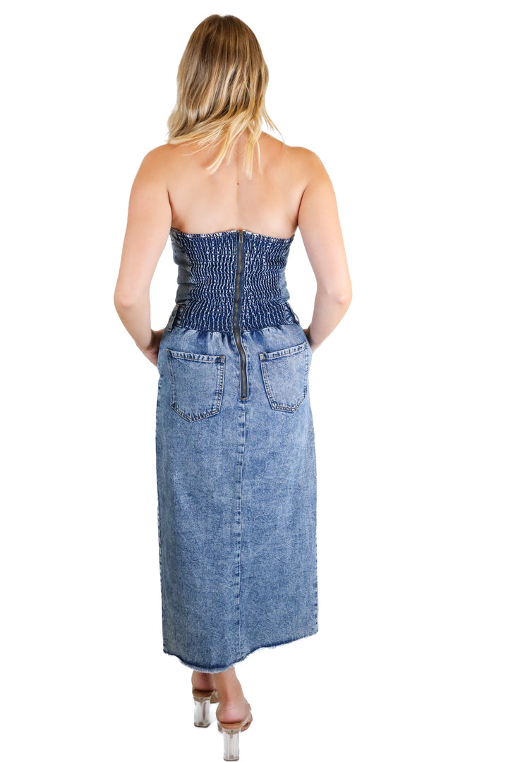 Bailey Rose light wash denim dress (S)