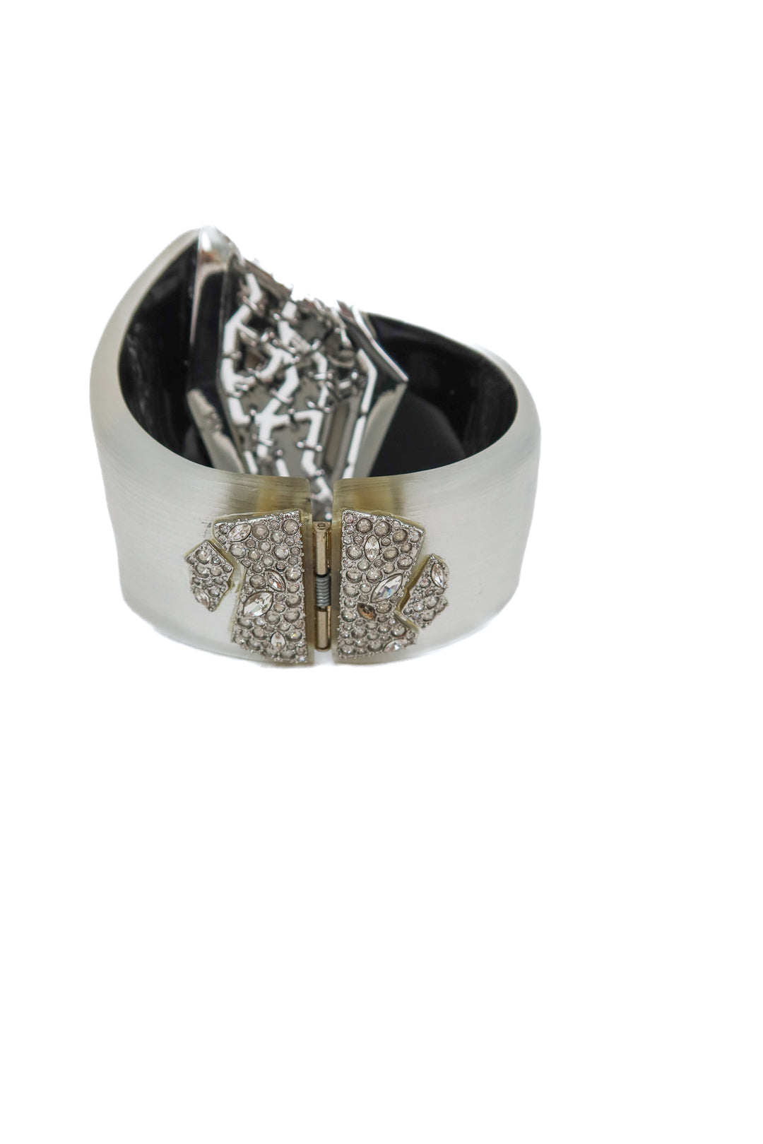 alexis bitar acrylic silver bracelet