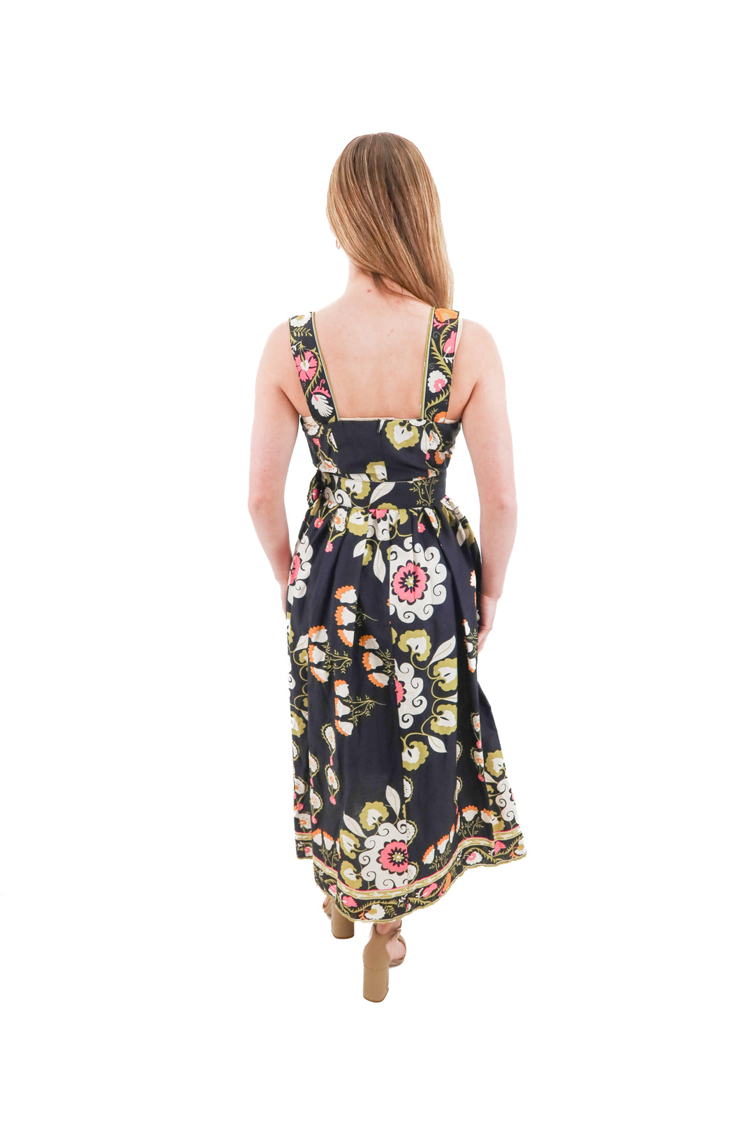 avara black floral maxi dress nwt (xs; retail $78)