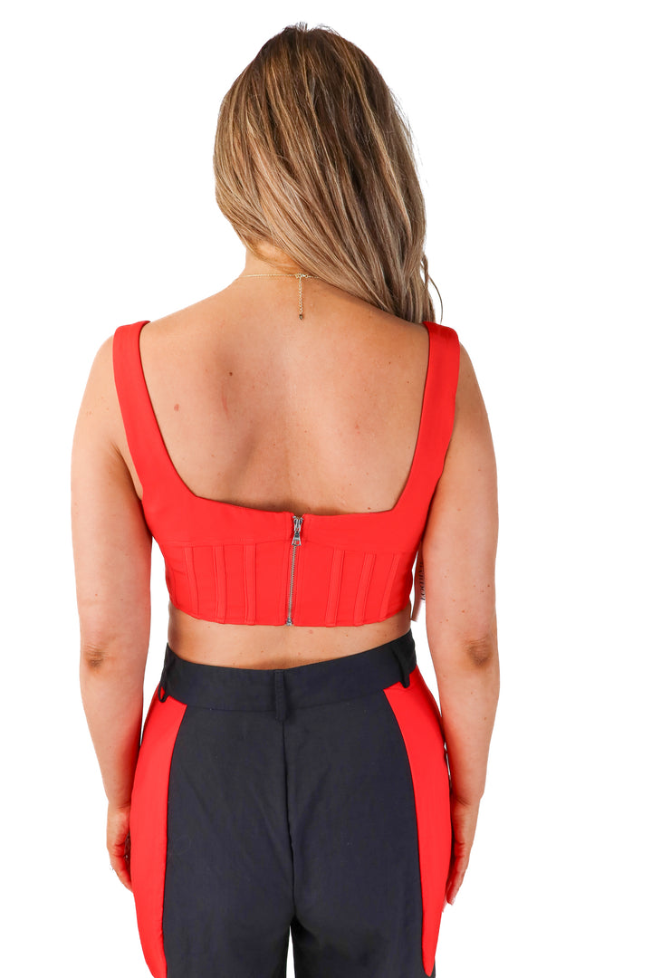 bardot red corset NWT (m) Gameday