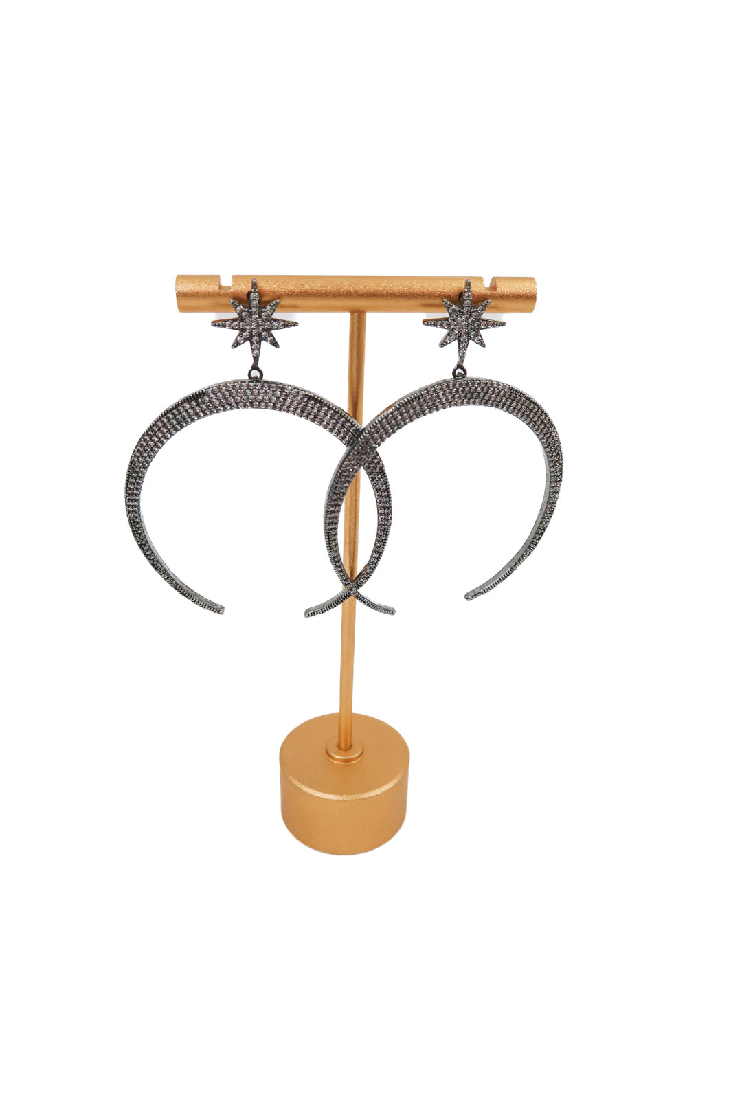 star crescent drop earrings