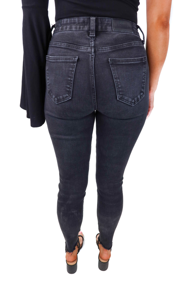 pistola black skinny jeans (26; retail $148)