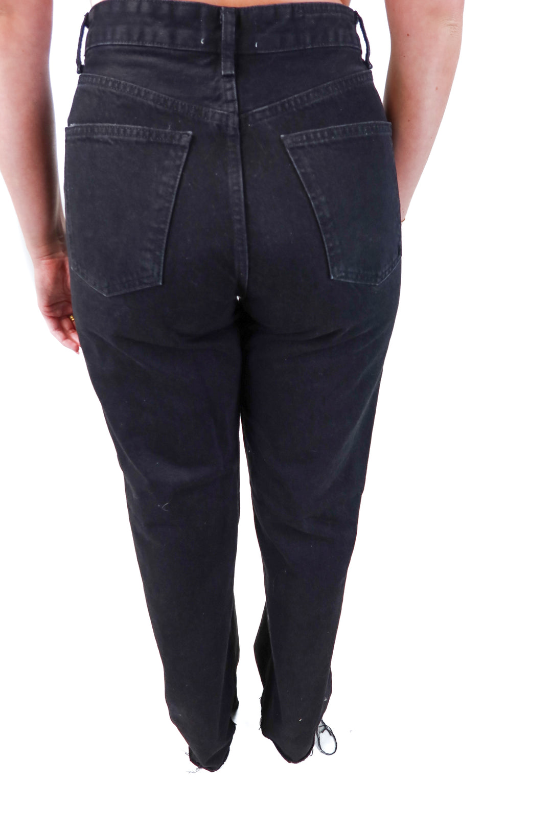 zara black straight leg jeans (*)