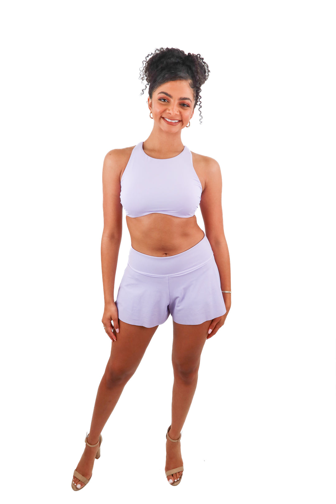 Athleta purple bra and shorts set (S)