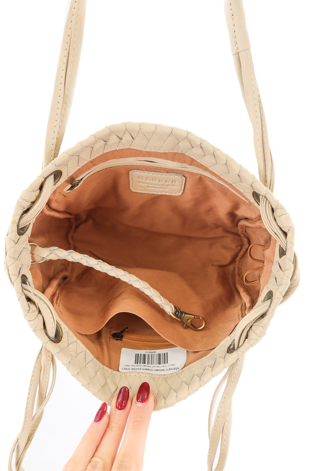 Mandrn woven cream purse NWT (retail $219)