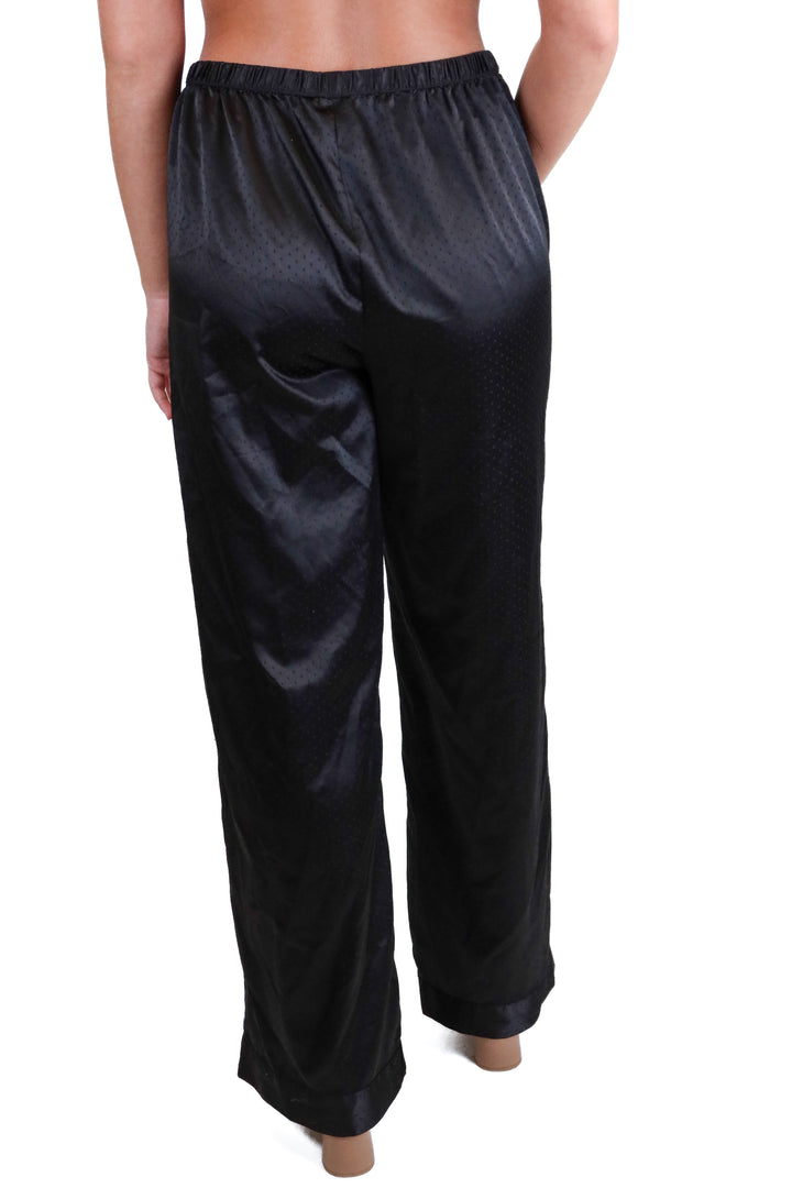 Nordstrom Black Satin Dot Wide Leg Pants (S)