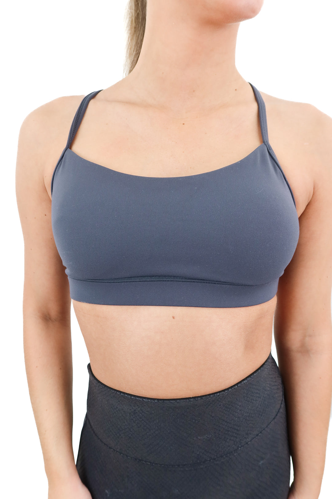 crzy yoga dark grey sports bra (s; retail $28)