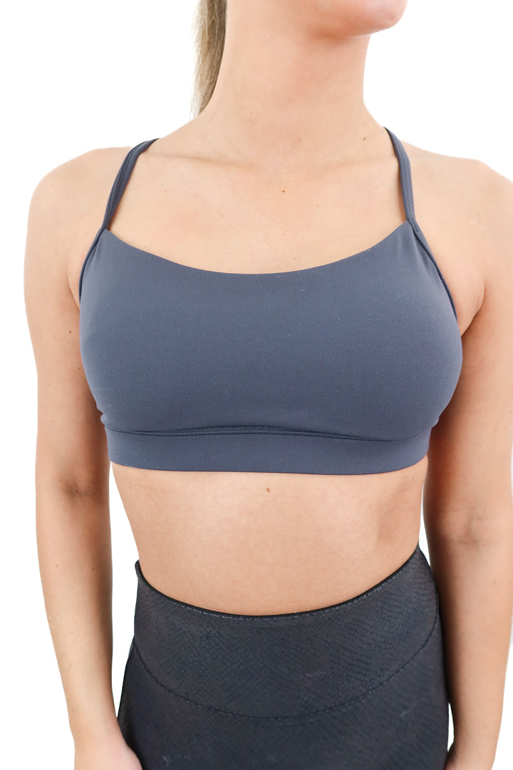 crzy yoga dark grey sports bra (s; retail $28)