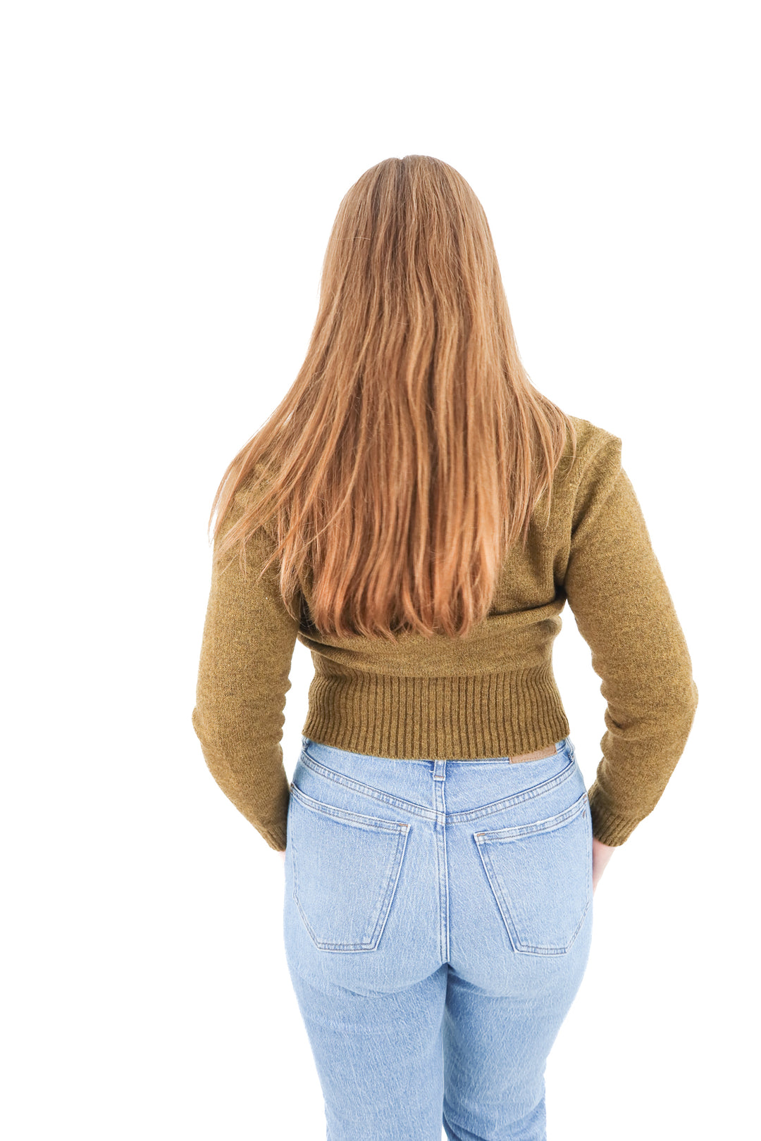 pilcro olive knit w/crystal cardigan (xs)
