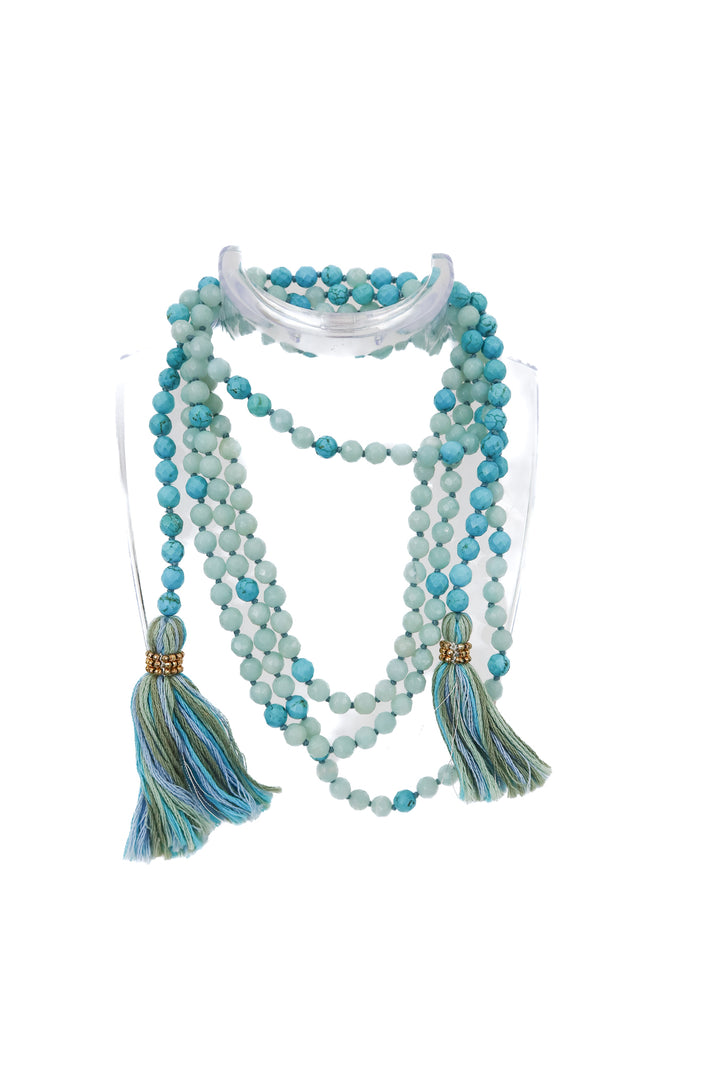 turquoise beaded wrap necklace
