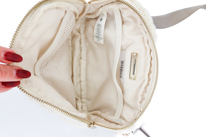 Lululemon cream fur belt bag