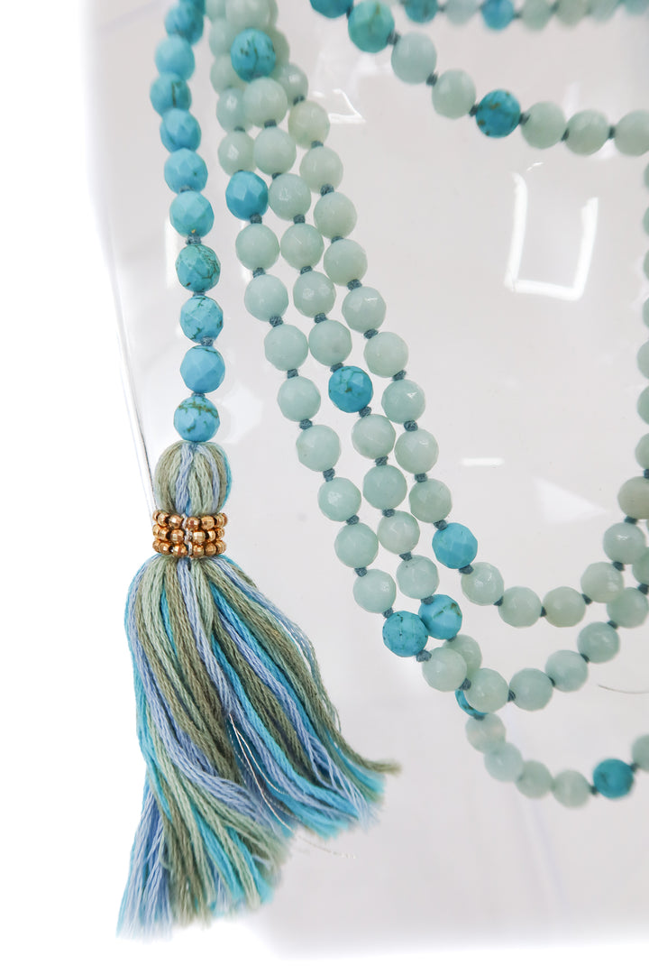 turquoise beaded wrap necklace