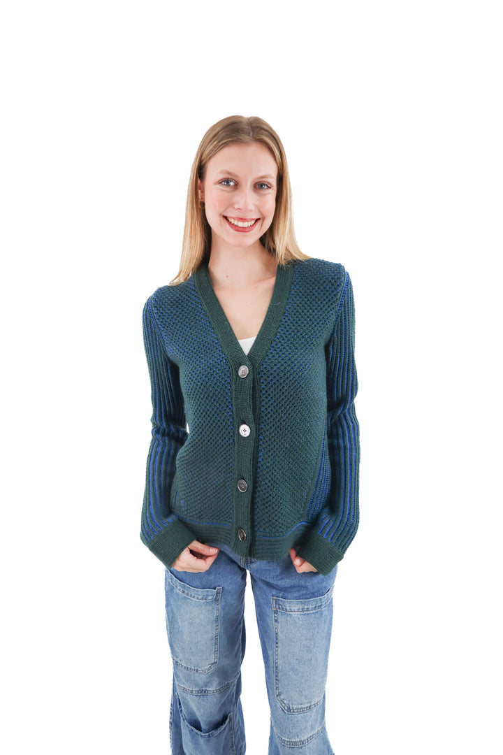 rachel roy green/blue cardigan NWT (m; retail $425)