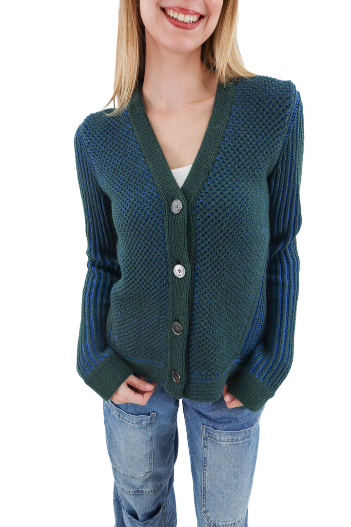 rachel roy green/blue cardigan NWT (m; retail $425)