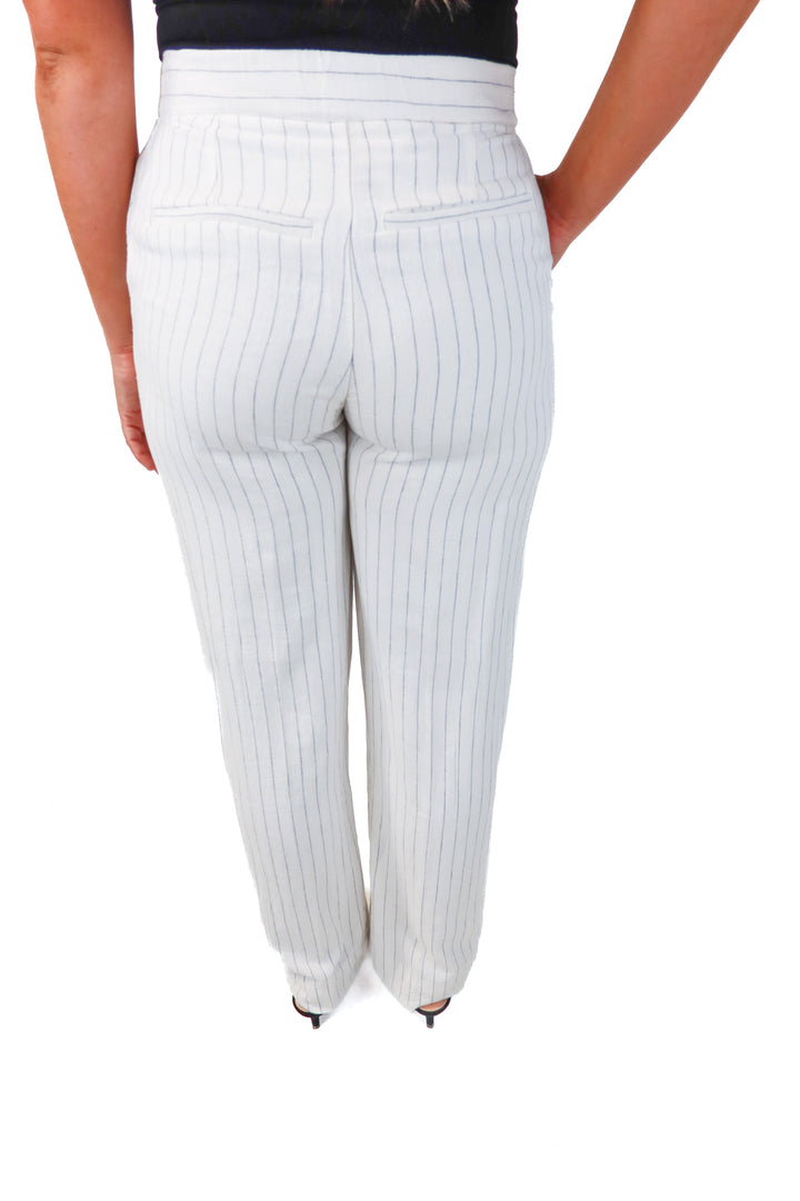 abercrombie & fitch white/blue linen pants NWT (29L; retails $90)