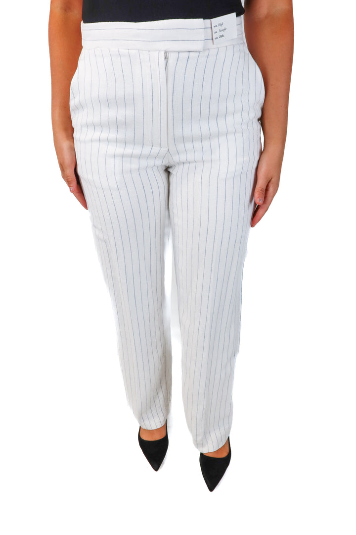 abercrombie & fitch white/blue linen pants NWT (29L; retails $90)