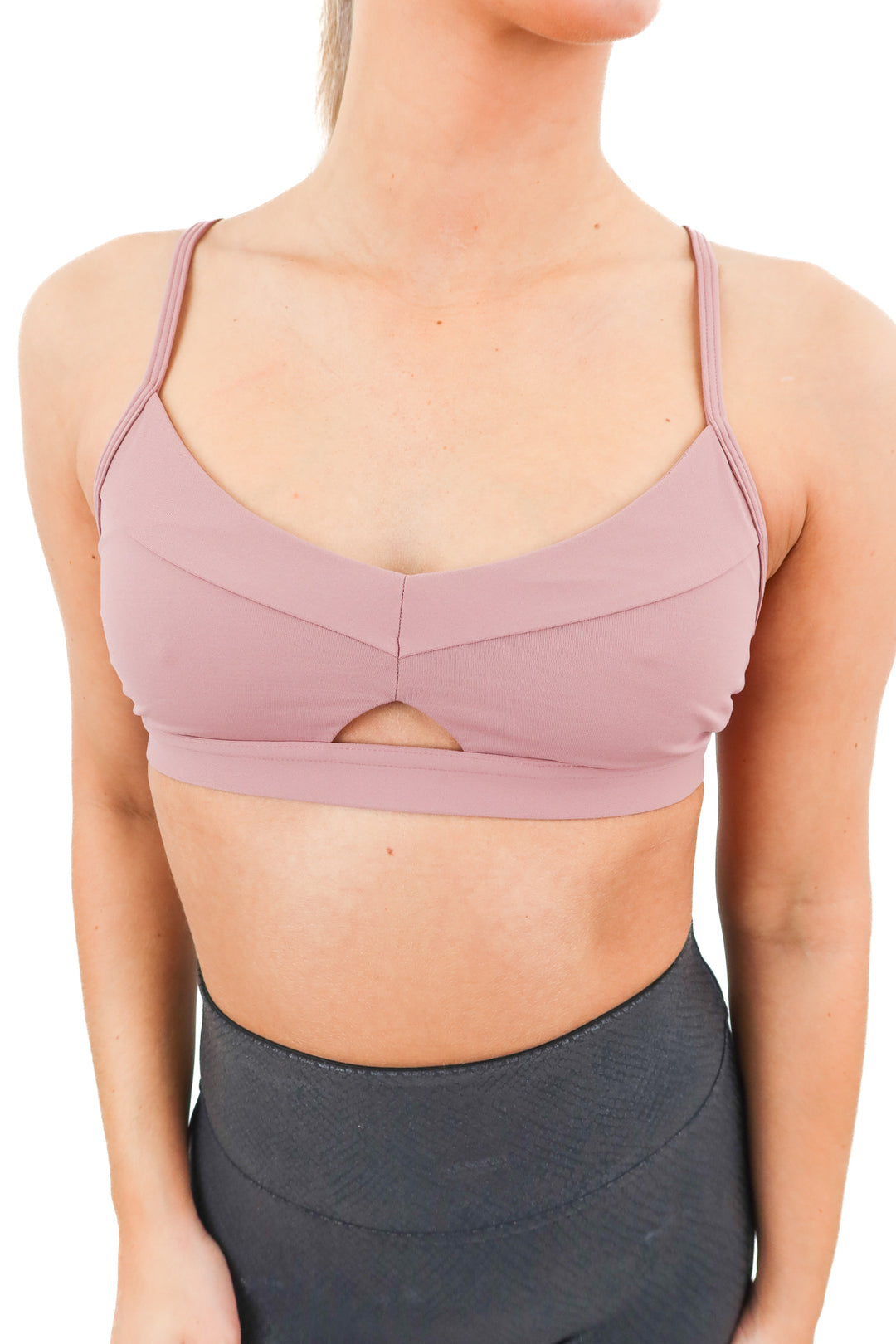 lululemon mauve sports bra (4; retail $48)