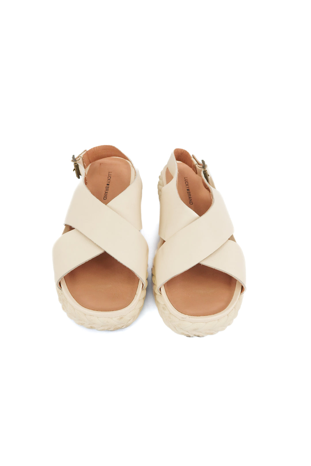 Lucky Brand braided nude suede sandals (7)