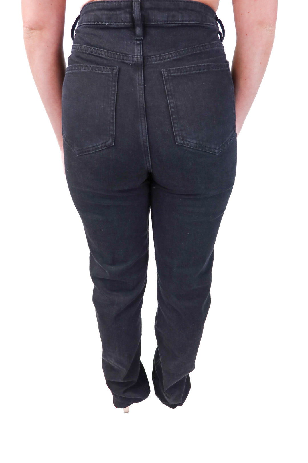 asos black straight leg jeans (30T)