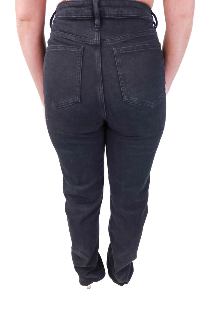 asos black straight leg jeans (30T)