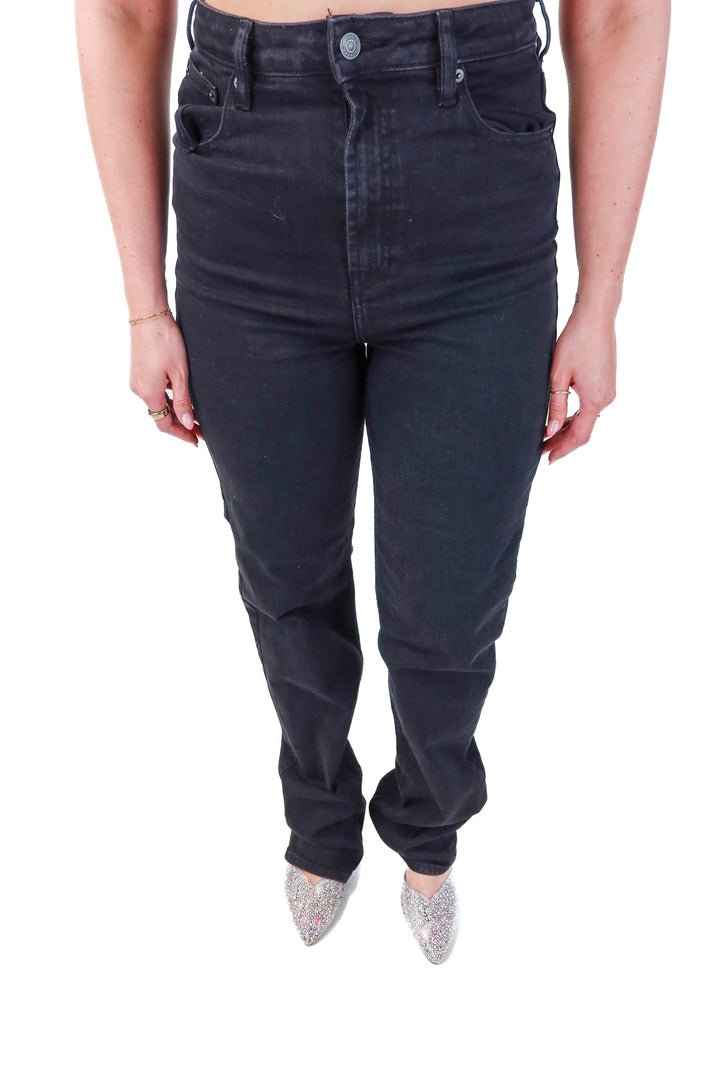 asos black straight leg jeans (30T)