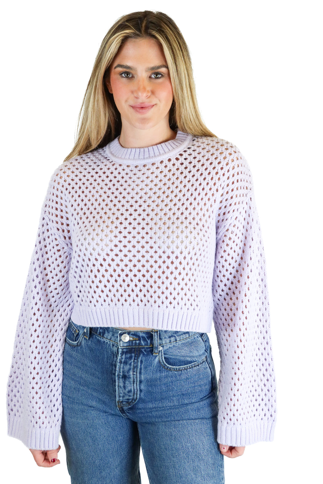 Divided lilac knit sweater (S)