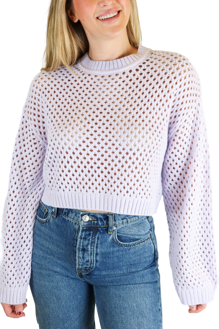 Divided lilac knit sweater (S)