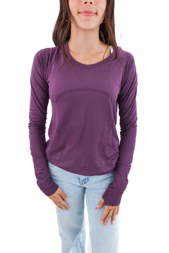 lululemon purple long sleeve top (10; retail $78)