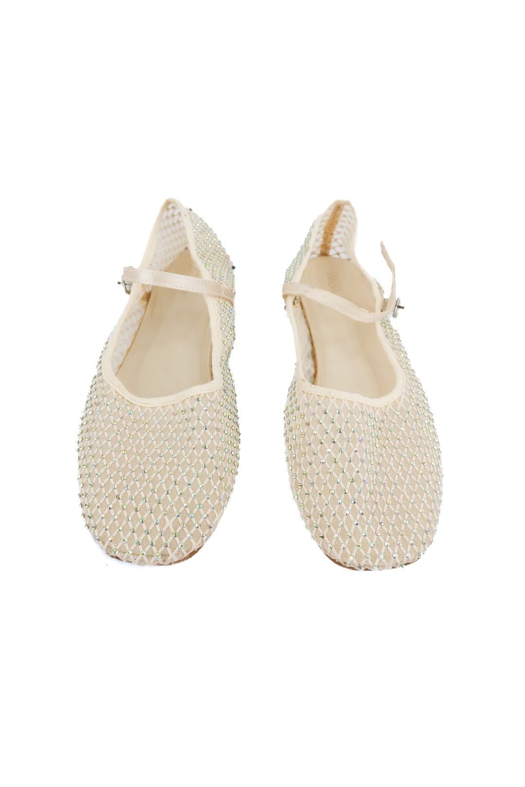 Zara diamond studded mesh flats (37)