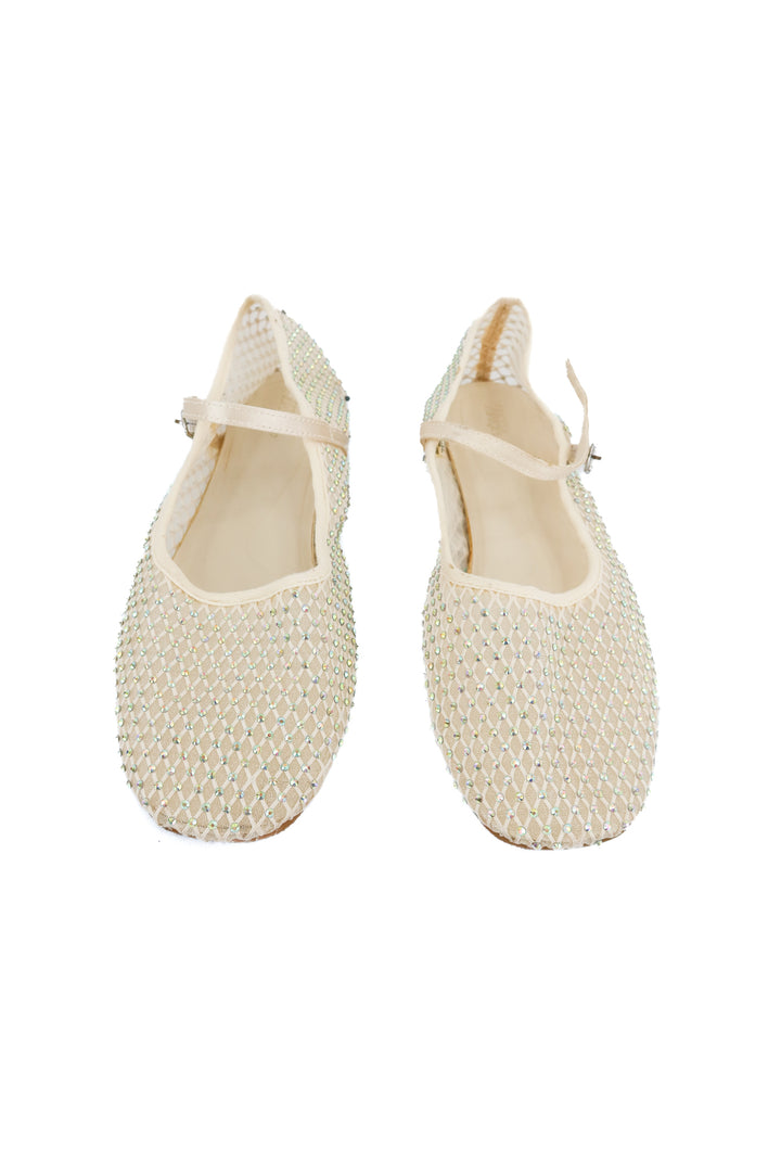 Zara diamond studded mesh flats (37)