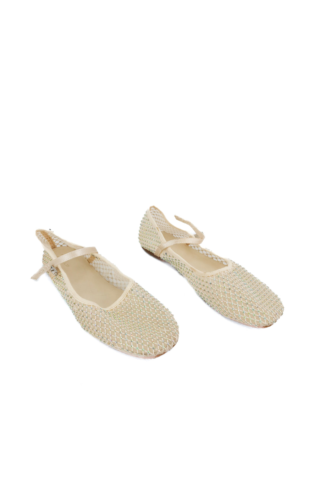 Zara diamond studded mesh flats (37)