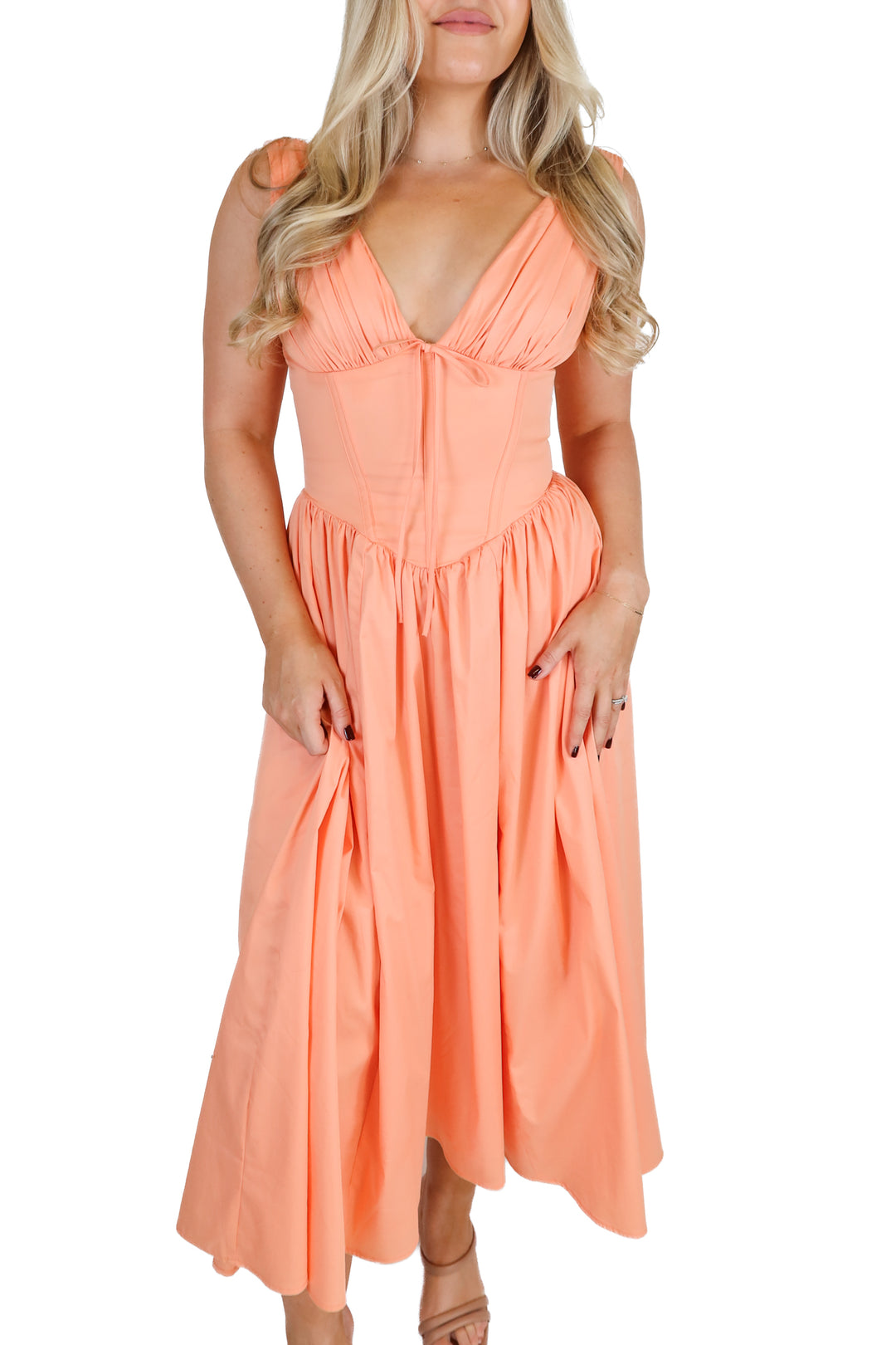 House of CB Melon Corset Maxi Dress (S; retail $285)