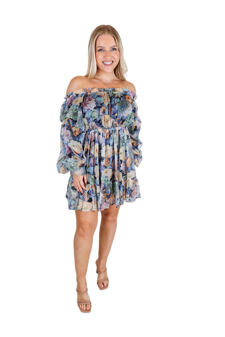Vici puff sleeve floral dress (s; retail $54)