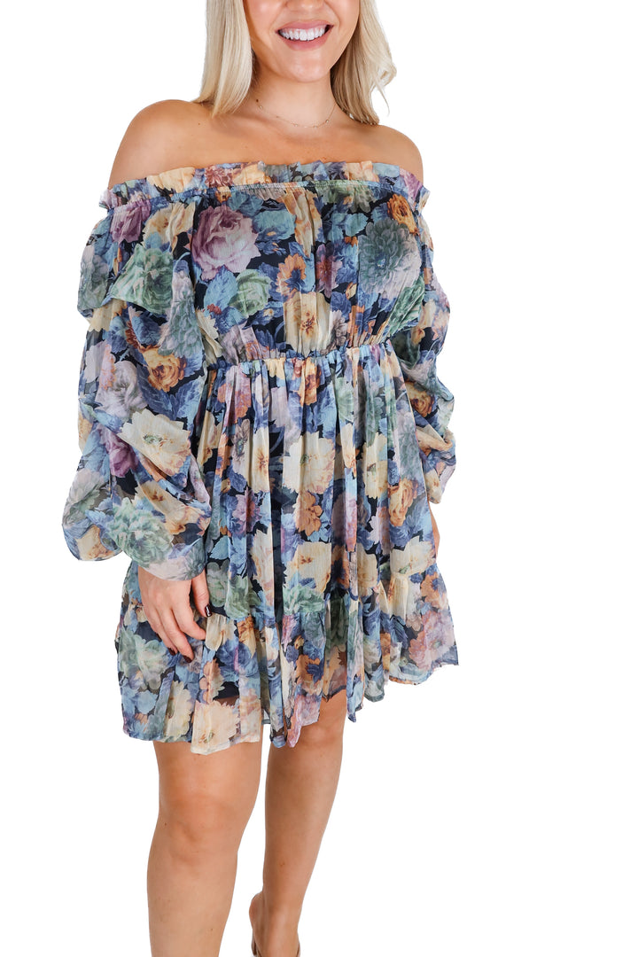 Vici puff sleeve floral dress (s; retail $54)