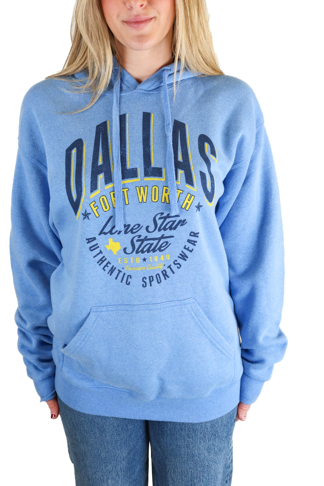 Blue Dallas Fort Worth Graphic Hoodie (M)