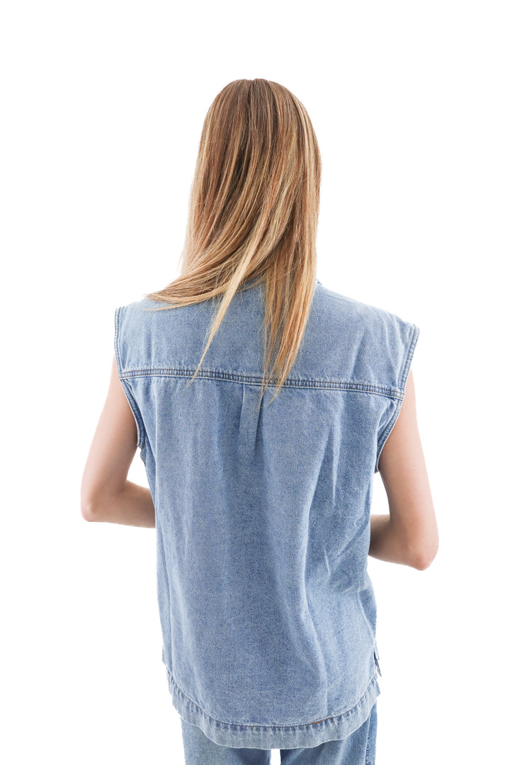 dissh denim vest NWT (10; retail $130)