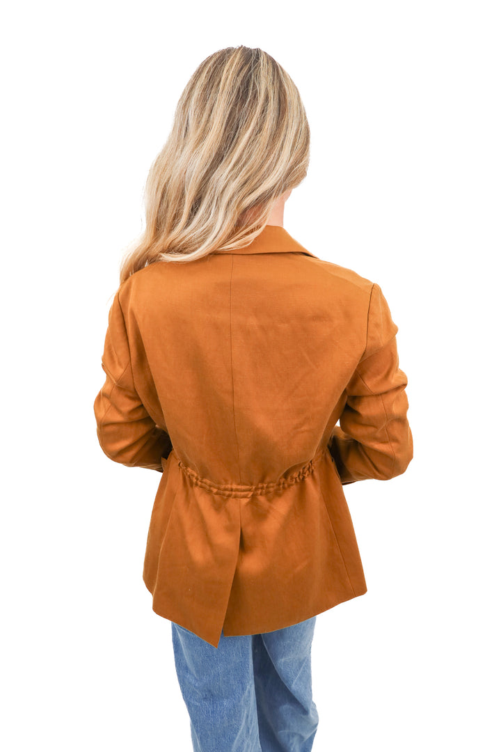M.M. Lafleur Camel Cinched jacket (4; retail $349)