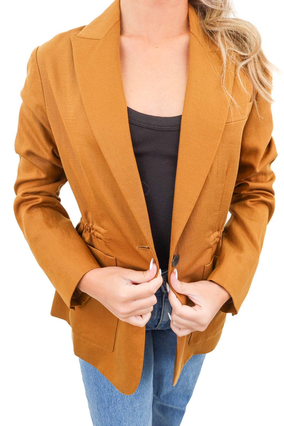 M.M. Lafleur Camel Cinched jacket (4; retail $349)