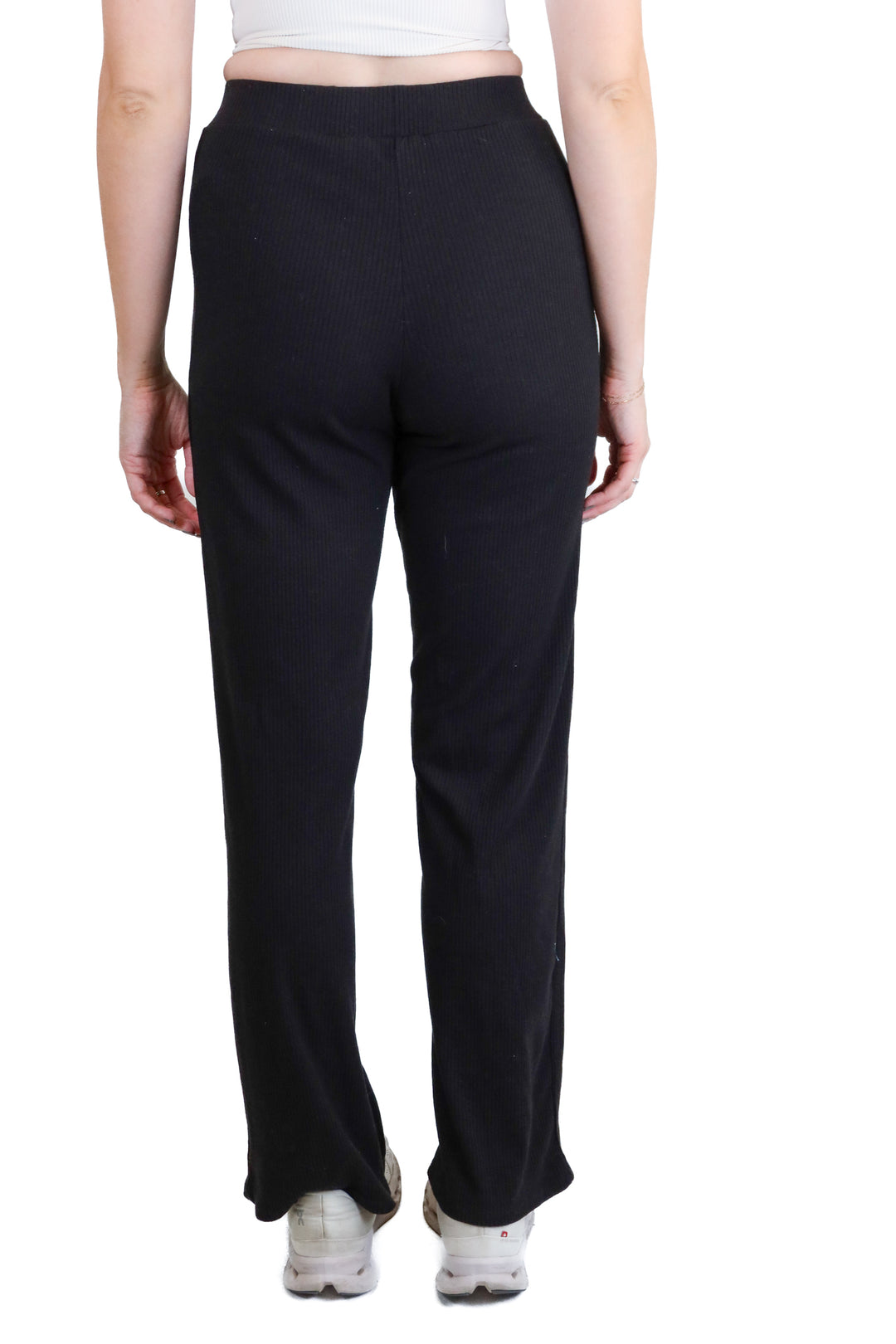 forever21 black ribbed lounge pants (s)