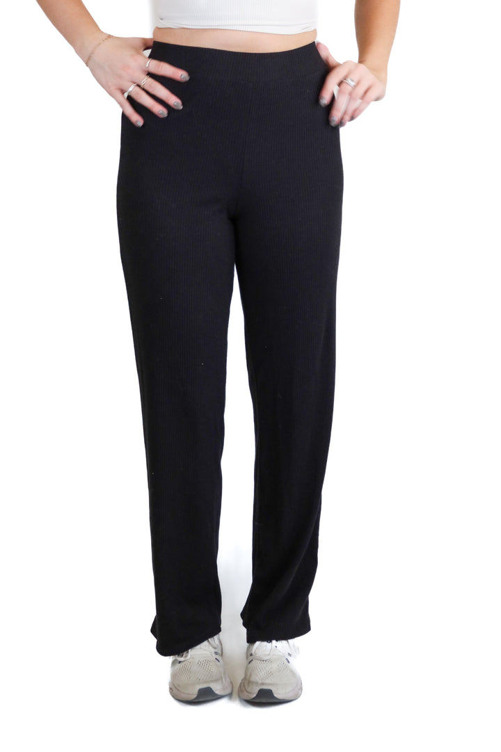 forever21 black ribbed lounge pants (s)