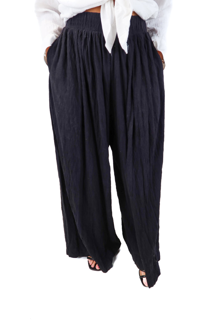 free people beach black wide leg pants (s; retail $98)