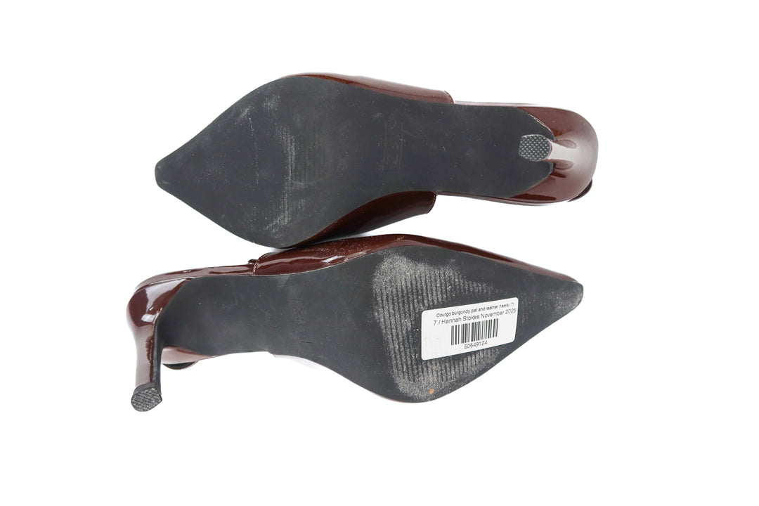 Coutgo burgundy pat and leather heels (7)