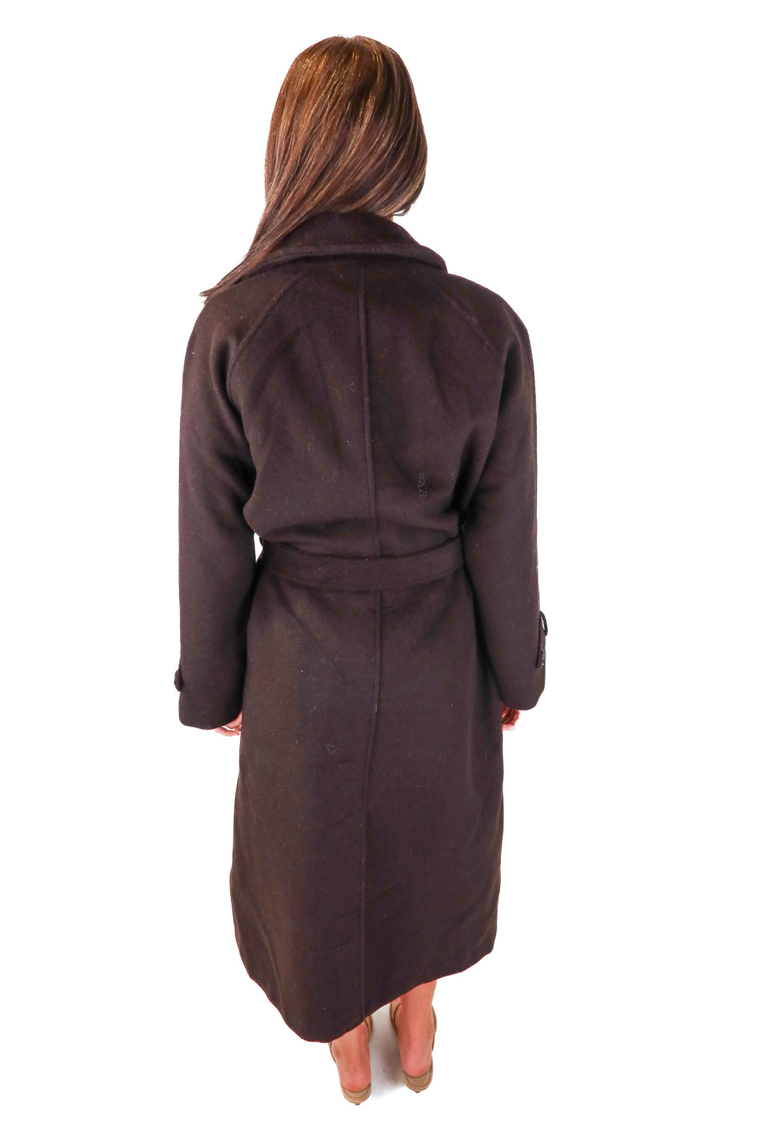 abercrombie & fitch brown long wool coat (m; retail $220)