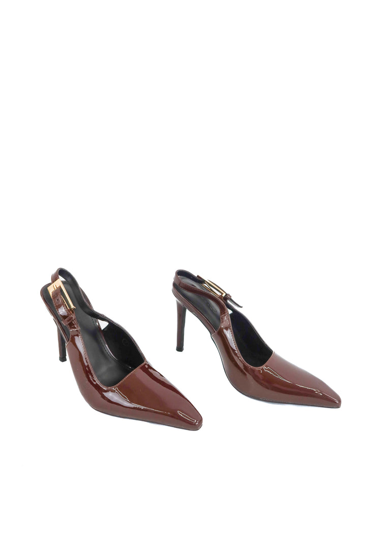 Coutgo burgundy pat and leather heels (7)