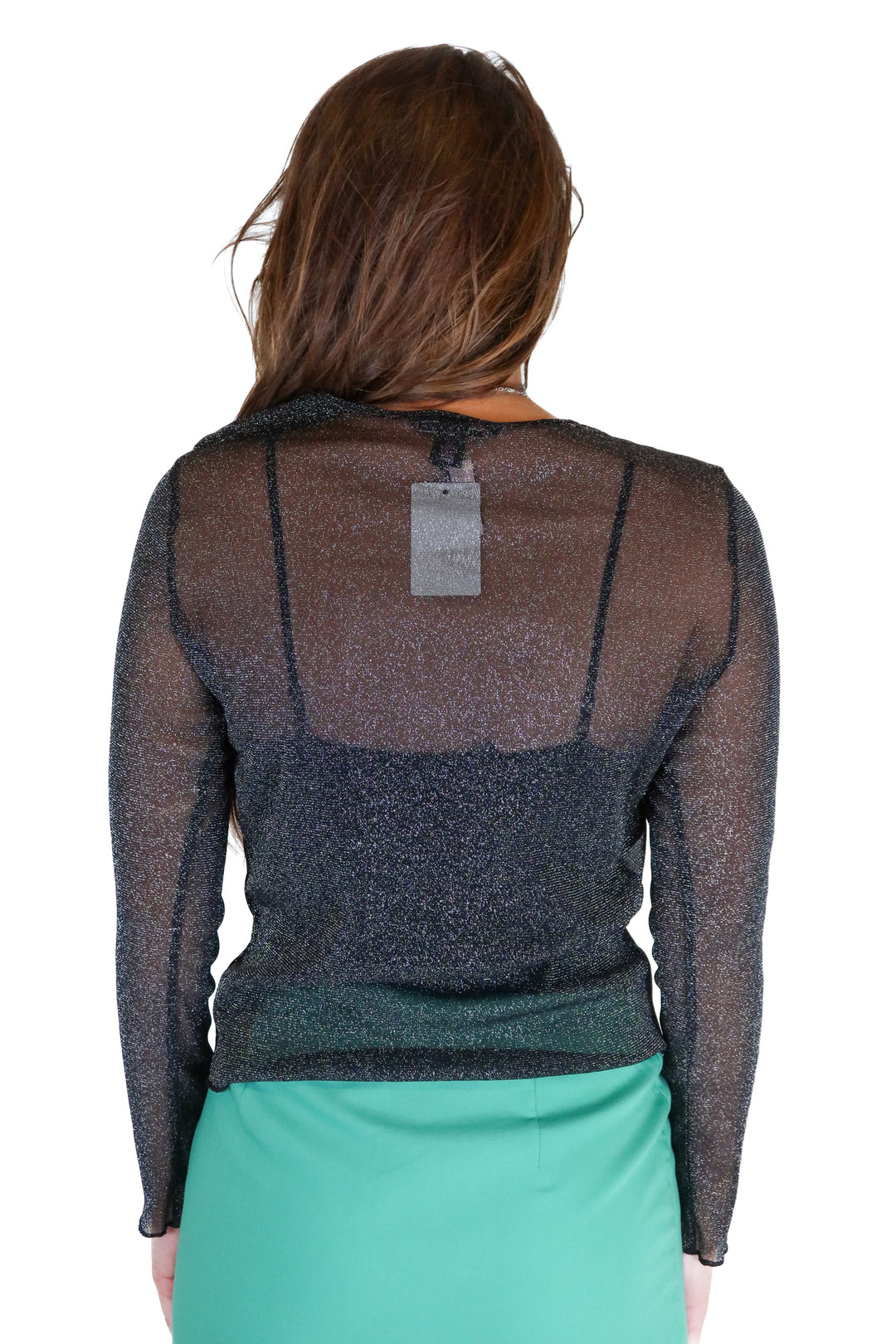 victoria's secret black sheer sparkly top NWT (xs; retail $59.95)