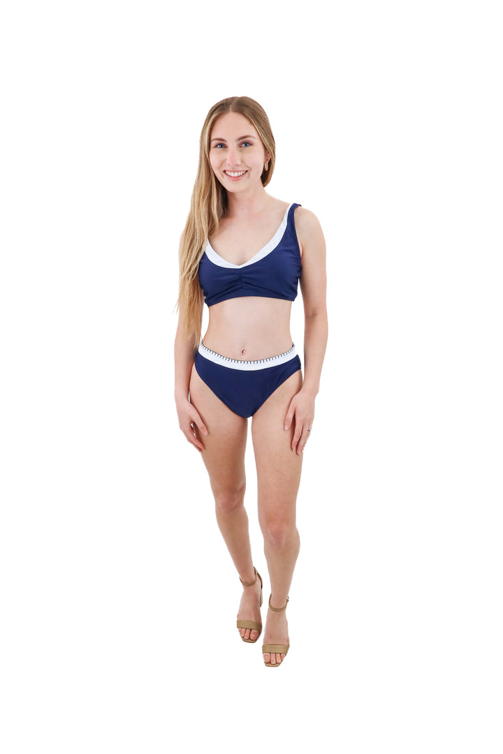 cupshe navy blue bikini swim set nwt (s)